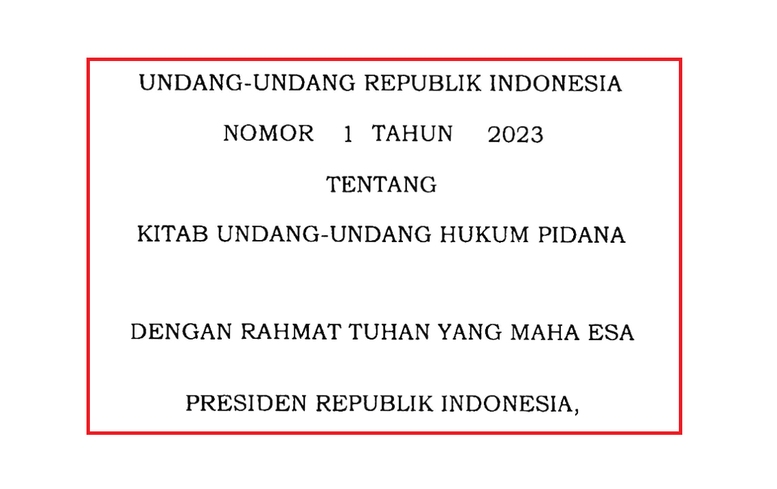 UU NO 1 TAHUN 2023